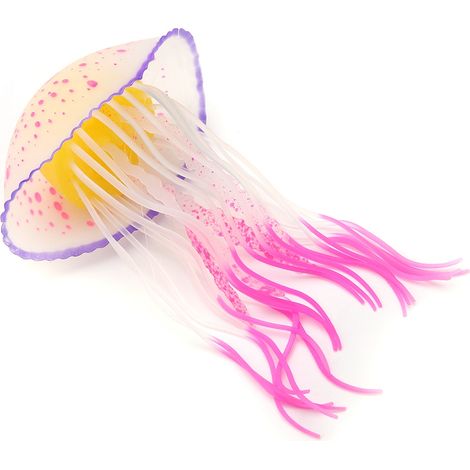 Décoration Aquarium Lumineuse Simulée Méduse Flottante en Silicone (Rouge) (1/5)