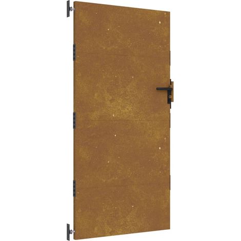 Vidaxl – Portail de jardin 85x200 cm en acier corten – Résistant aux intempéries – Système verrouillable pour sécurité – Design à intimité totale