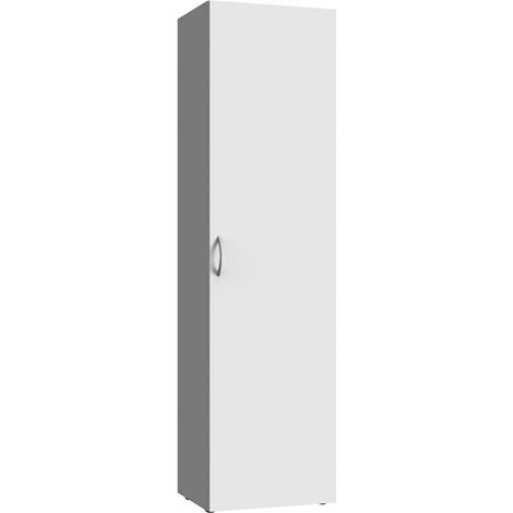 Armoire, meuble de rangement avec 6 tablettes coloris blanc - longueur 45 x hauteur 185 x profondeur 40 cm
