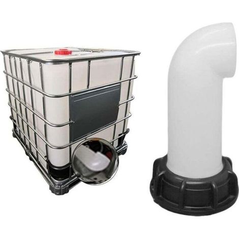 Buse de réservoir d'eau - - 2 pièces - Vanne Cuve a Eau - Adaptateur 60 mm - Blanc - Compatible réservoirs IBC (1/4)