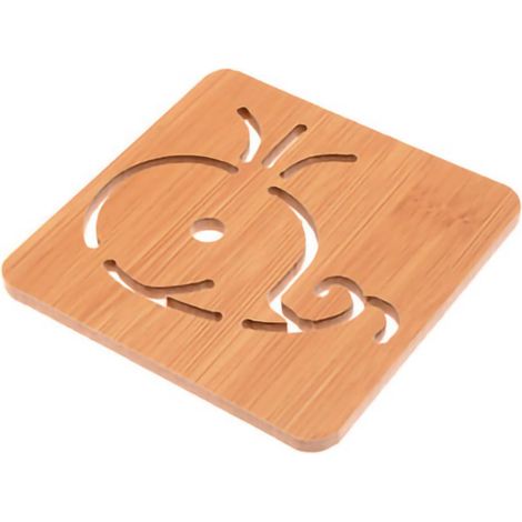 Ensemble de Dessous de Verre, Dessous de Verre Creux en Bois épais, Tapis d'isolation Thermique Anti-brûlure, Tapis antidérapant pour casseroles et poêles, Supports de (Petite BaleineC0D3R) (1/5)