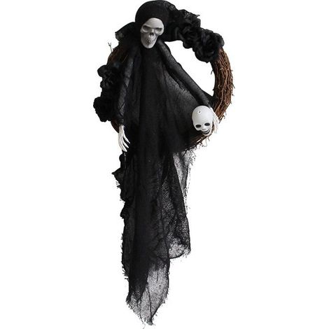 Halloween-Geisterschädel-Girlande, Halloween-Türgirlande, Eingangsfenster-Dekoration für drinnen und draußen (1/4)