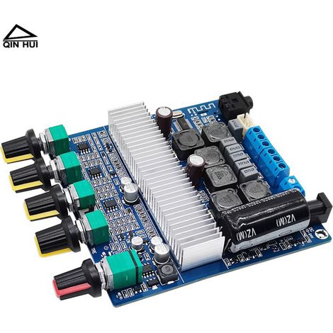 TPA3116 Bluetooth 5.0 Digitalverstärkerplatine, 2.1 Kanäle, 250W + 100W Subwoofer, 12-24V mit Klangregelung. (1/4)