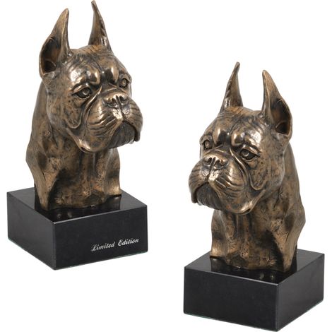 Boxer, Boxer I - estatuilla de perro, busto sobre una base de piedra, escultura, trofeo para una exposición canina de Art-Dog (1/5)