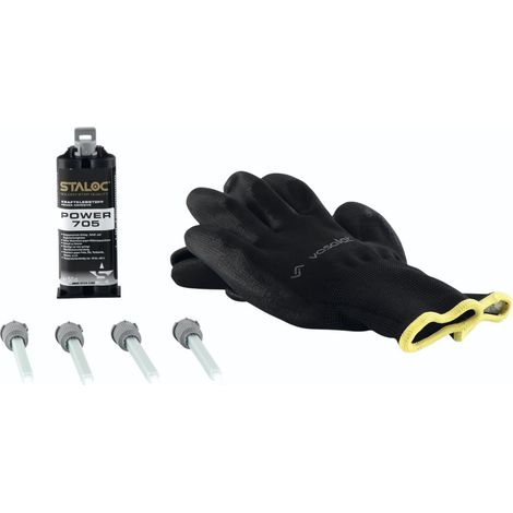 Staloc 2 Komponenten Kleber extra stark Power 705 - Kraftkleber für Metall, Stein, Glas & Keramik, Klebstoff 25ml transparent + 4x Statikmischer (1/5)