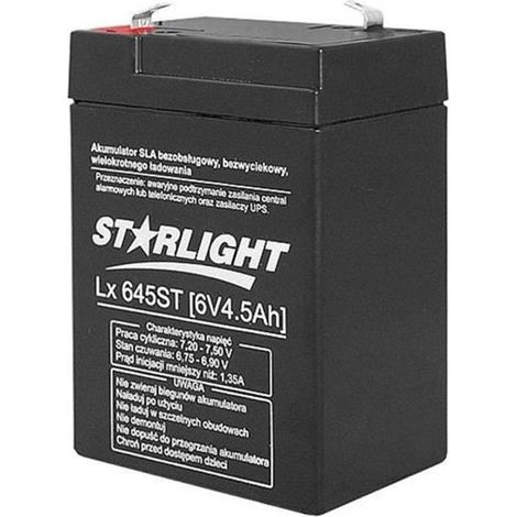 Starlight Gel batterie 6V 4.5Ah systèmes de signalisation, modélisation, alimentation de secours, les voitures électriques, solaire (1/2)