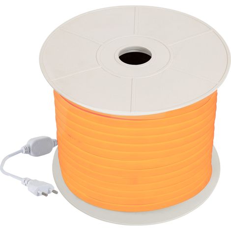 Tira LED Neón Regulable 220V BOBINA 50m Naranja Circular 360 9W/m Corte 100cm IP67 Naranja (1/5)