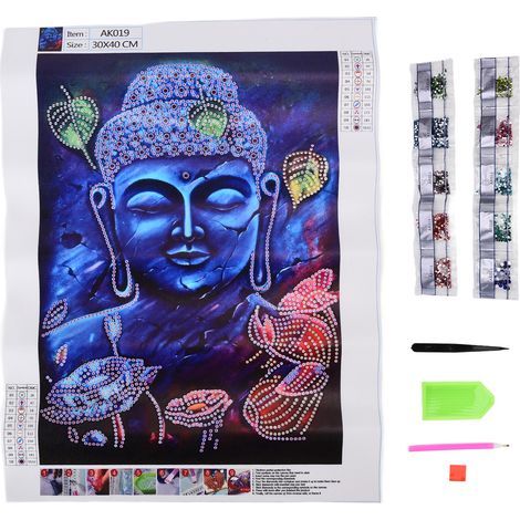 Tableau Décoratif Diamant 3D Bouddha à Broder DIY 30x40cm pour Décoration Murale (1/5)