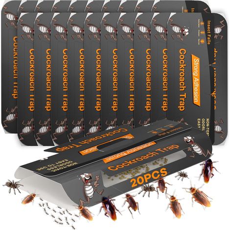 10x,Piege a Cafard,Non Toxique Piege Cafards Puissant Professionnel,Fourmis Araignée Produit Gel Cafards,Pour Lieux Intérieurs et Extérieurs,Bain Bureau Cuisine Jardin,Maison Avoir Animaux (1/5)