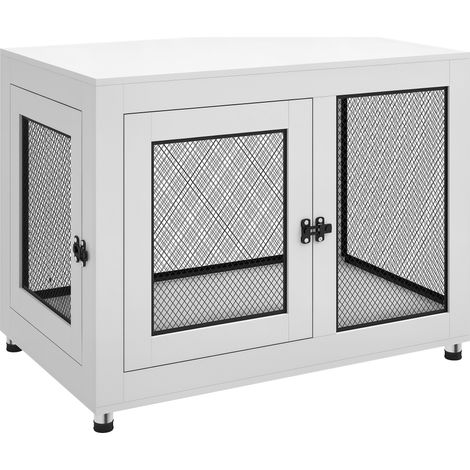 2-in-1 Dog Cage & Side Table, with Two Doors, Cushion, for Large Dogs