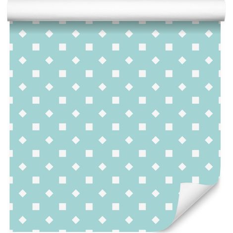 Papier peint à pois céladon, formes douces pour salon et chambre 50x1000 cm (1/5)