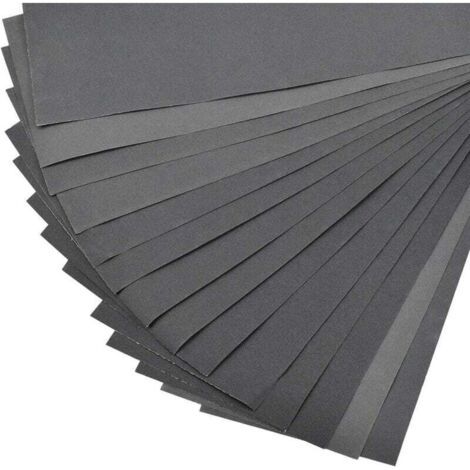 Papier de verre professionnel : lot de 14 feuilles (400/600/800/1000/1200/1500/2000 grit) - carbure de silicium imperméable 23x9cm pour ponçage humide/sec multifunctionnel (1/4)