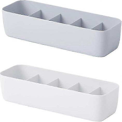 Ensemble de rangement pour tiroirs à sous-vêtements : organisateurs empilables en plastique pour soutiens-gorge, chaussettes, cravates et foulards (2 couleurs) (1/4)
