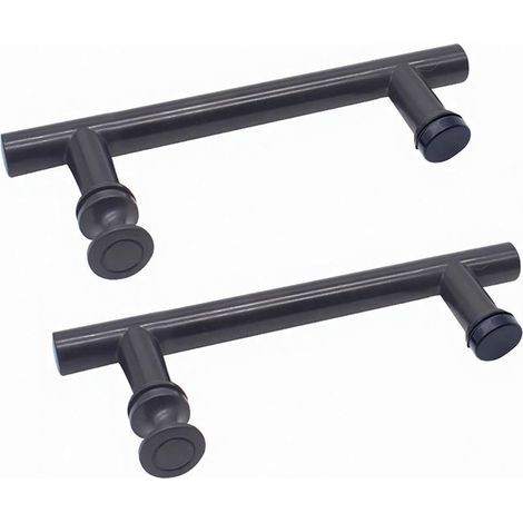 Poignée de porte de douche en ABS chromé de 145 mm (14,5 cm), trou à trou (Black) (1/2)