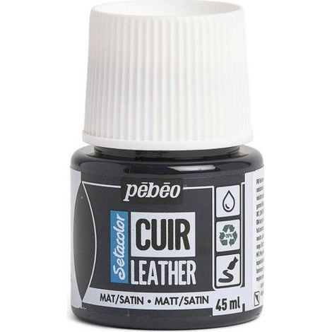 Peinture cuir - PEBEO - Setacolor - 45 ml - Noir Extrême - Acrylique