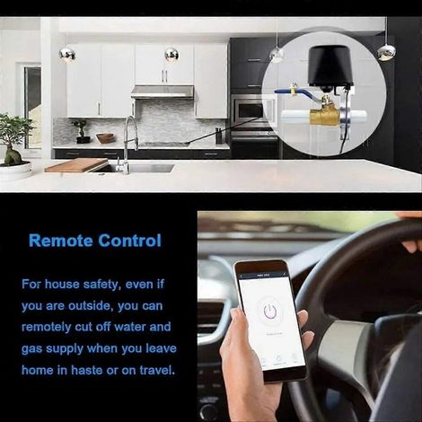 Contrôleur de vannes intelligent Tuya WiFi pour eau et gaz avec prise européenne - SSZFV (1/5)