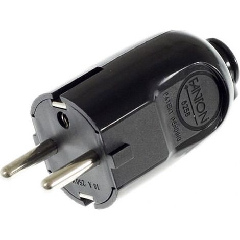 Fiche mâle Schuko 250VAC/16A noire : facile à installer, connectivité fiable pour bureaux et espaces commerciaux