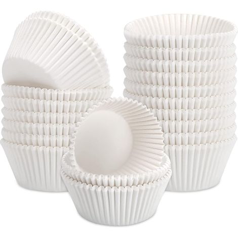 Caissettes à cupcakes blanches standard, 500 unités, sans odeur, en papier sulfurisé, pour la cuisson (1/3)
