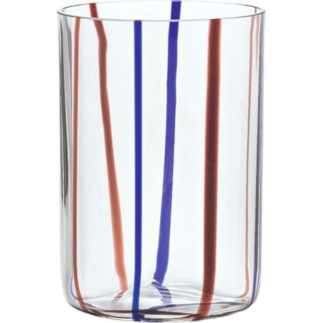 Bicchiere Tirache Zafferano in vetro borosilicato bicolore Ametista-blu box 6 pezzi
