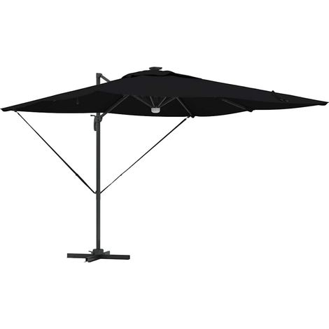 Parasol rectangulaire grande taille 286 x 284 x 270 cm inclinable durable design moderne en polyester noir (1/5)