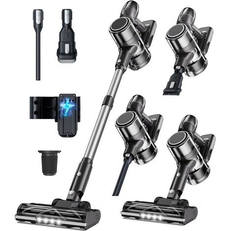Aspirateur Balai sans Fil Électrique Aspirateurs Balais Autonomie Batterie Cyclonique Brosse (1/5)