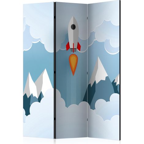 Paravent 3 Volets "Rocket in the Clouds" 135x172cm (1/2)