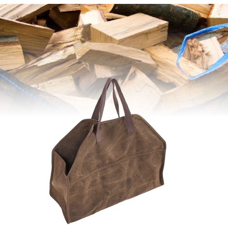 Sac pour bûches Canvas Haute Capacité 46x57x24cm Grosse Sac Shopping Bois Transport Recharge (1/5)
