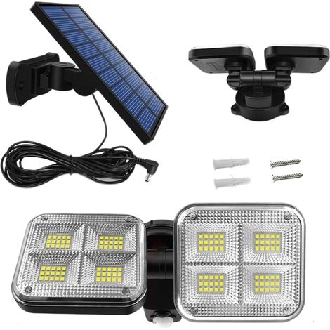Lampes solaires d'extérieur  Lampes solaires d'extérieur  Lampe murale grand angle pour patio, pelouse, jardin, garage, terrasse, cour, arrière-cour (1/5)