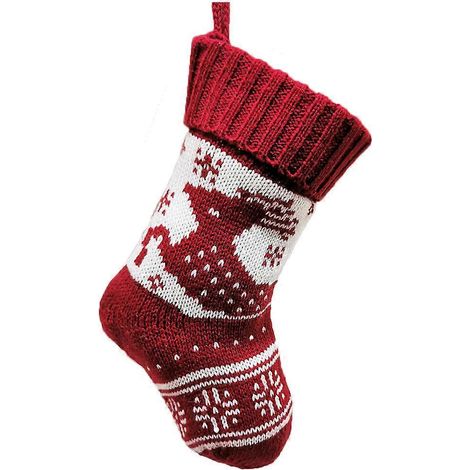 1 sac cadeau de Noël en forme de chaussette, idéal pour ranger les bonbons et les cadeaux de fêtes.-17X15CM