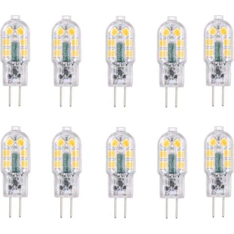 Ampoule LED G4 2W, 20W Ampoules Halogènes équivalentes, Blanc froid 6000k,200Lm,12x SMD,12V AC/DC-Pack de 10 - (1/5)