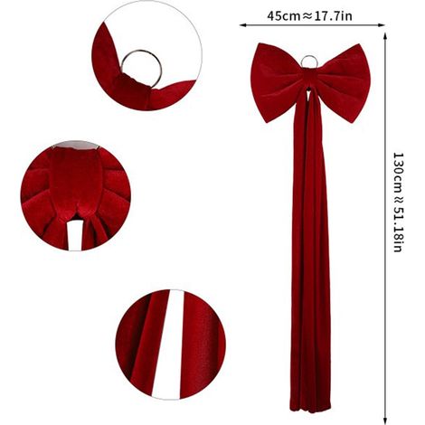 Bow - Christmas Tree Topper - Velvet - 51 Inches - For Indoor And Covered Outdoor Use - 1 Piece (1/2)