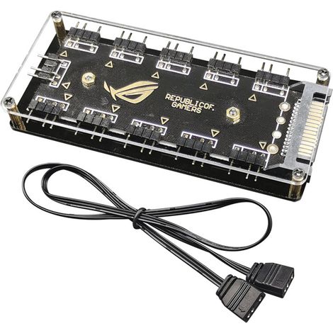 Hub ARGB - Splitter 5V 3-Pin - Pour Carte Mère PC - Alimentation SATA - Auto-Adhésif - Câble Extension 52 cm - Lot de 1 (1/5)