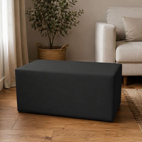 Dmora - Pouf Aceto, Poltrona multiuso, Poltroncina sacco, Pouf poggiapiedi, Made in Italy, 90x40 h42 cm, Grigio scuro (1/4)