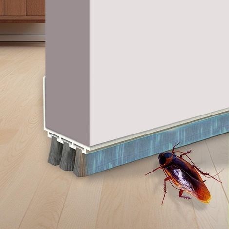 Guarnizione inferiore per porta in PVC composito e spazzola, 3 strati, per una tenuta ottimale delle fessure (bianca 10 mm) (1/5)