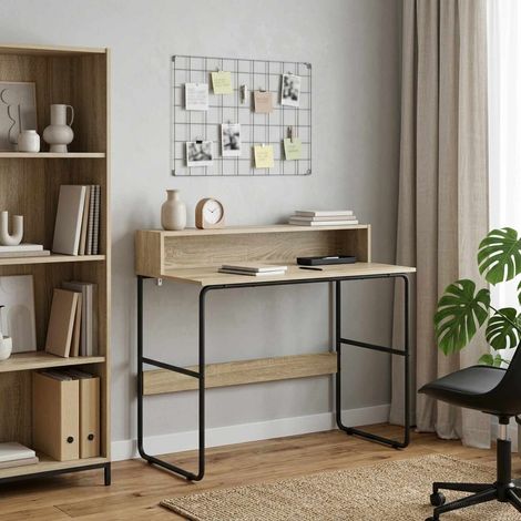 vidaXL Escritorio con almacenamiento Roble Sonoma 100 x 50 x 91 cm (1/5)