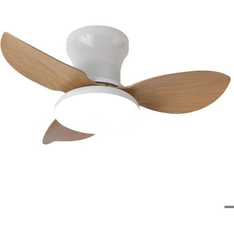 Plafonnier à feuilles droites Fan Light, 65cm couleur grain de bois, contrôle à distance VENTILATEUR (1/3)