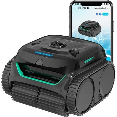 Wybot – Robot piscine sans fil – Nettoyage automatique fond et parois – 7 modes de nettoyage – Autonomie jusqu’à 180 minutes – Compatible tous revêtements