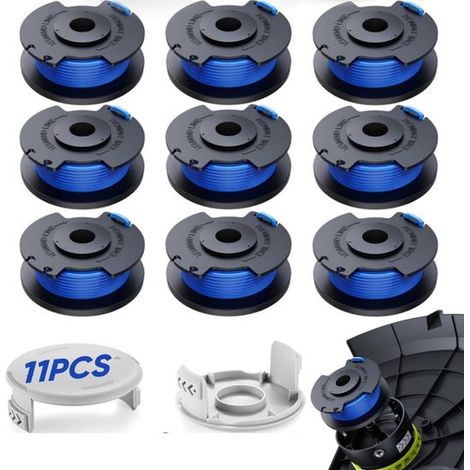 Carreteles para cable de cortacésped (juego de 11 piezas para Ryobi One+ 18V/24V/40V, reemplaza AC14RL3A con 2 tapas) (1/5)