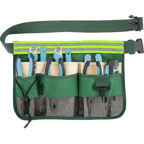 Gartengerätegürtel mit 5 Taschen und verstellbarem Gürtel (grün) (1/5)
