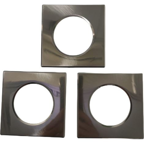 3 Pezzi Coperchi Quadrati Nichel Satinato Per Faretti Led FP8705W