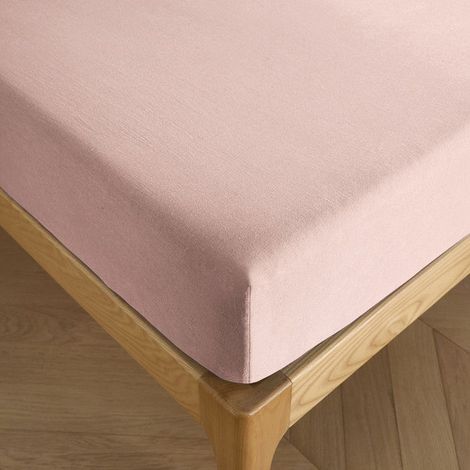 Drap housse 160 x 200 cm bonnet 30 cm "Prémium" pour lit 2 places - Prémium Rose Dragée