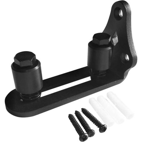 Guide pour porte coulissante acier carbone, noir (1/5)