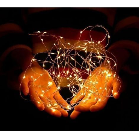 pair Guirlande Lumineuse - Marque - 10M 100 Micro LED - Blanc Chaud - Intérieur - Bouton on-off (1/4)