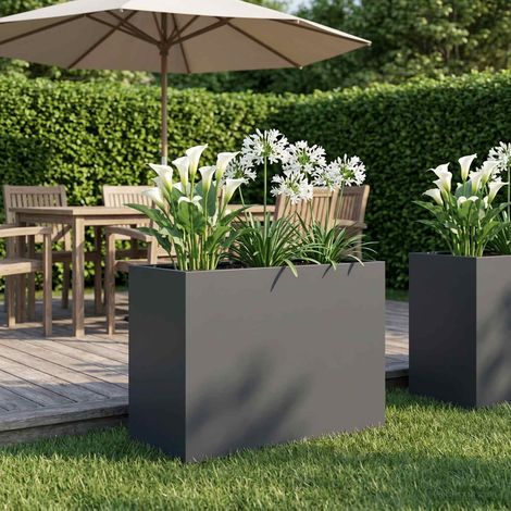 vidaXL Macetero de Jardín Gris antracita 60 x 30 x 50 cm (1/5)
