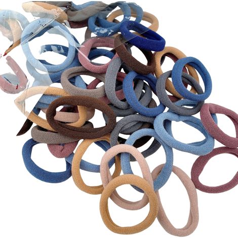 Nahtloses, elastisches Haargummi, hohe Pferdeschwanzschlaufe, einzelnes Haargummi, farbig, Packung mit 100 Stück.