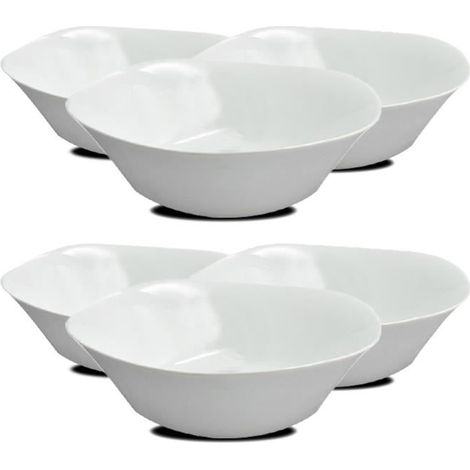 Saladier - JUANIO - Lot de 6 - Verre opale - Blanc - 24,8 x 24,8 x 8 cm (1/3)