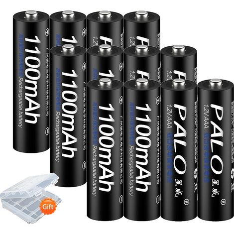 Piles AAA Rechargeables, Ni-MH, Longue Durée de Vie, 12Pcs AAA, 1.2V-c (1/2)