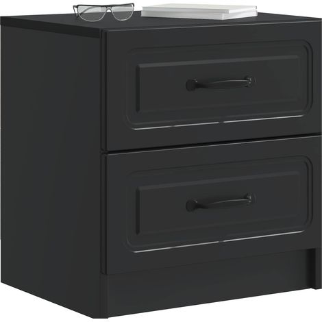 Maison Exclusive - Armadio da Notte con cassetto 2 pcs Nero 43 x 34,5 x 44,5 cm
