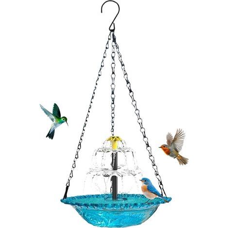 Solarbrunnen, Wasserfall, Vogeltränke, PP, 23,5 x 46 cm, Garten (1/5)