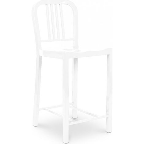 Sgabello da bar di design con schienale - 60cm - Jadon Bianco (1/5)